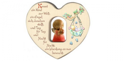 Cuore D'Angelo In Legno Intagliato – Decorazione Cameretta Per Bambine (11 Cm)